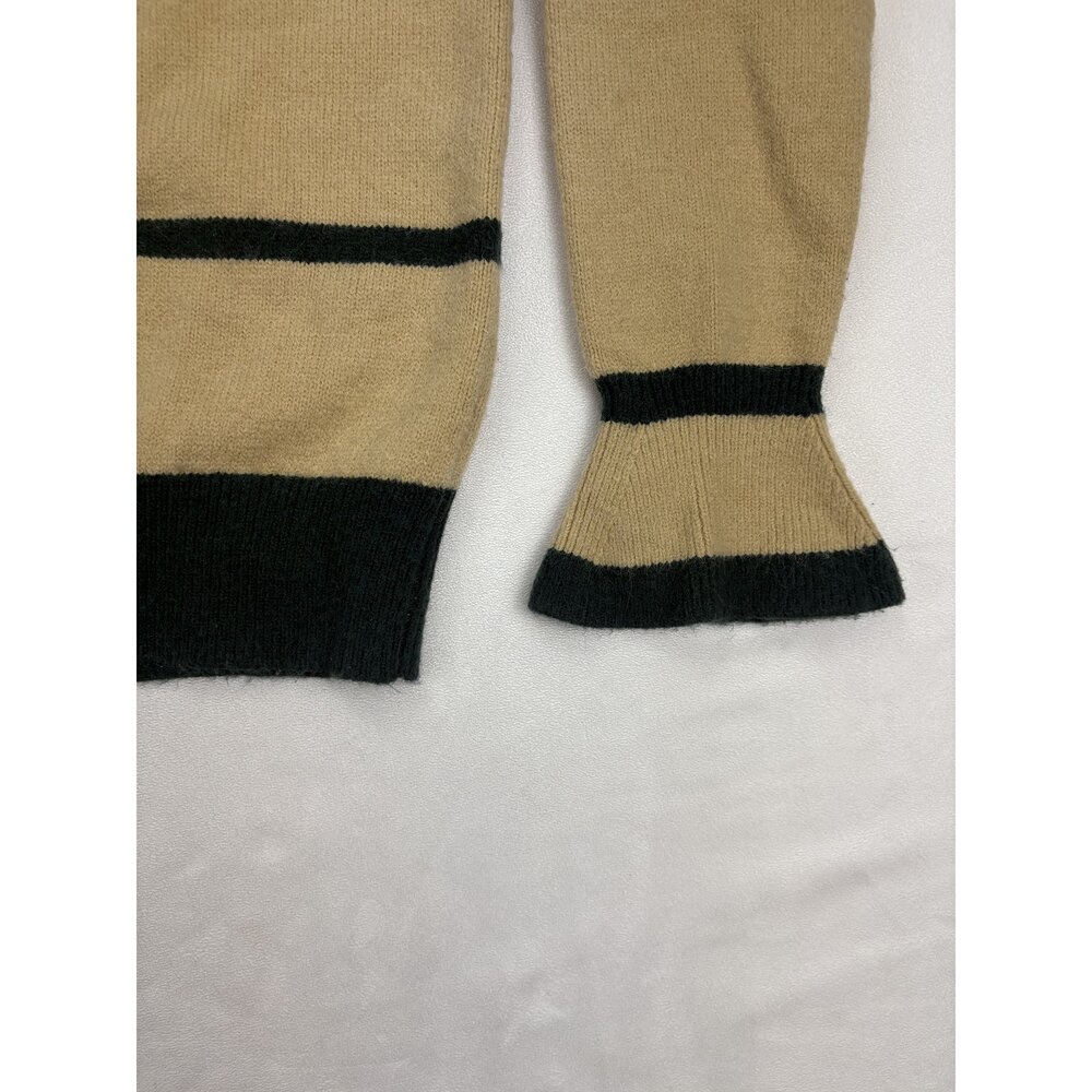 Maeve Khaki Polo Collar Sweater with Black Trim - Picture 8 of 11